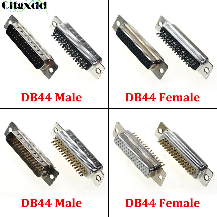 

Cltgxdd DB44 Male Female Socket Connector 3 Rows 44 Pin Serial Port Welding Plug D-SUB 44 Adapters & Grey Black Plastic Shell