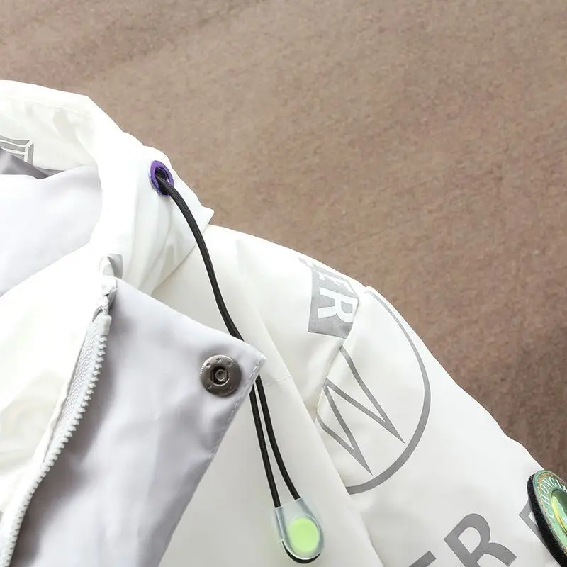 New winter warm down jacket Men's casual short thick warm coat men's hooded simple fashion white eiderdown jacket