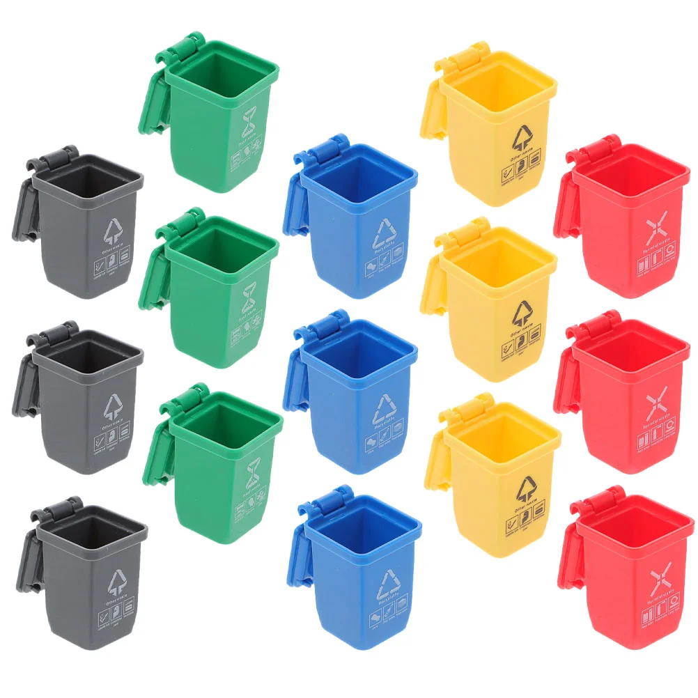 

15 Pcs Miniature Scene Model Trashcans Garbage Sand Table Layout Decor Toys Bin