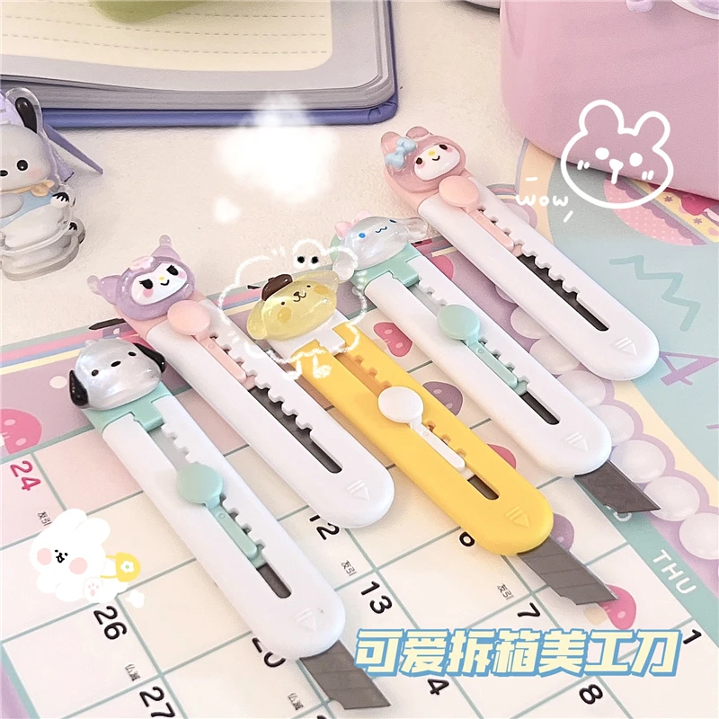 

Kawaii Sanrio Kuromi Cinnamorol Mymelody универсальный нож девушка сердце демонтаж Экспресс милый фотомагнитный нож игрушки для девочек