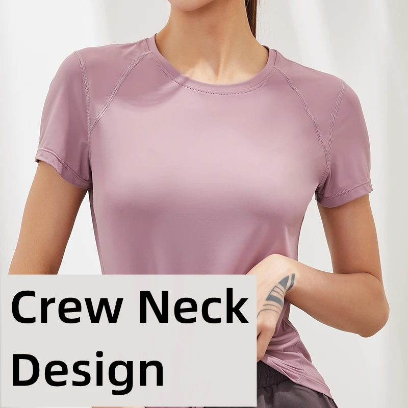 2022 Woman Short Sleeve Shirt Elastic Yoga Mesh Sports T Shirt Fitness Women's Gym Tee Back Reflective Night Running Safety Tops