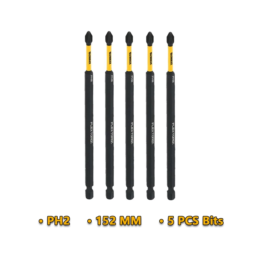 

DEWALT 1/2/5/10 шт. PH2 152 мм оригинальная ударная отвертка электрическая отвертка высокой твердости дрель расширенная DT7800T