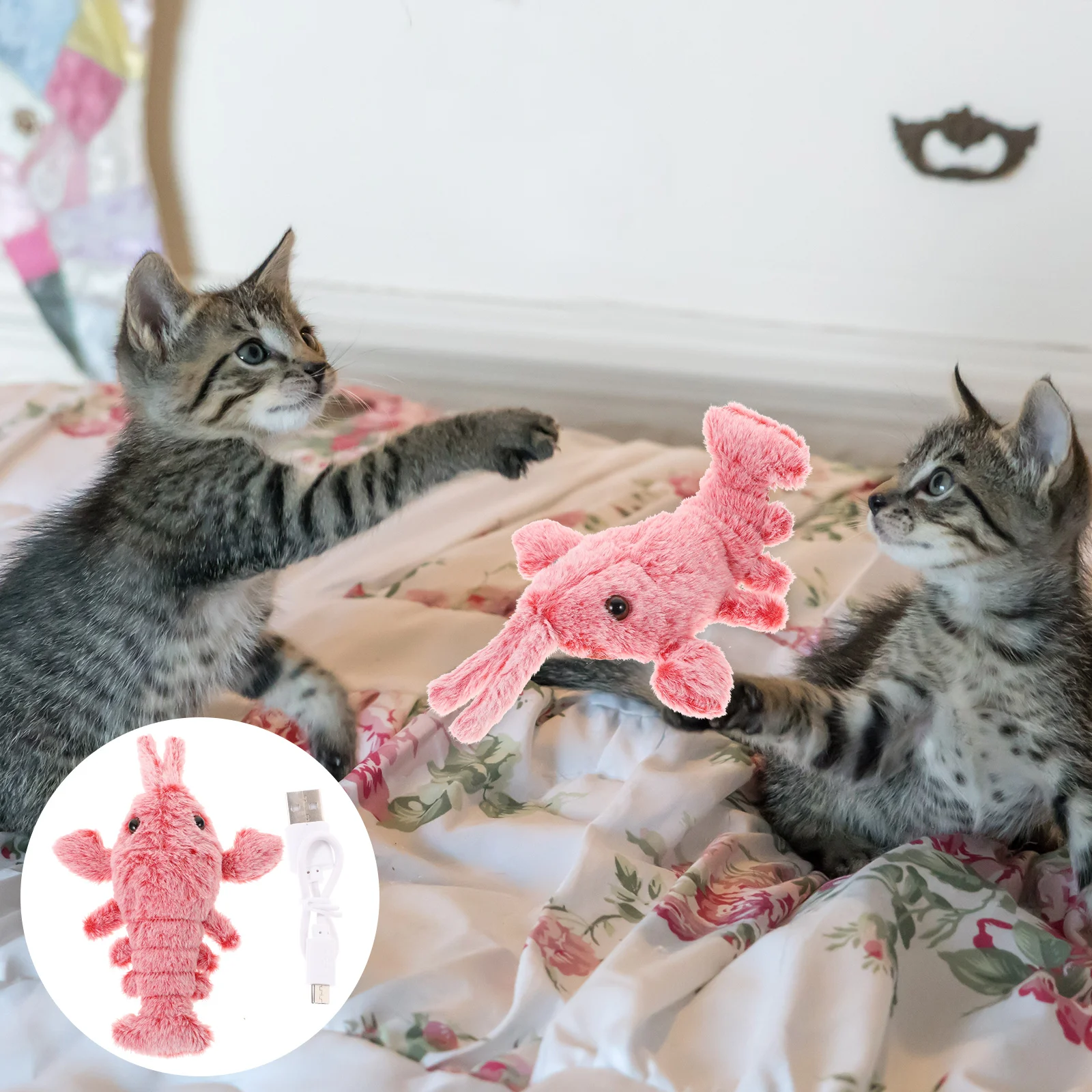 

Cat Toy Toys Lobster Interactive Kitten Electric Plush Catnip Moving Pet Cats Chew Indoor Flopping Floppy Stuffed Kids Nip
