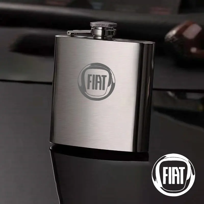 

Stainless Steel Hip Flask Whiskey Wine Pot For Fiat Grande Punto Stilo 500x 500C 500L Panda Laser Customized LOGO Travel Kettle