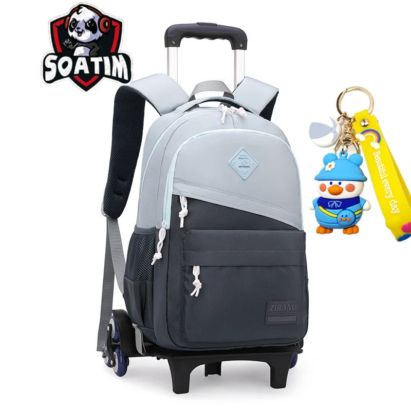 

Trolley Schoolbag kids school Backpack Removable Children School Bags With Wheels for boys Kids girls Luggage Wheel Book Bags