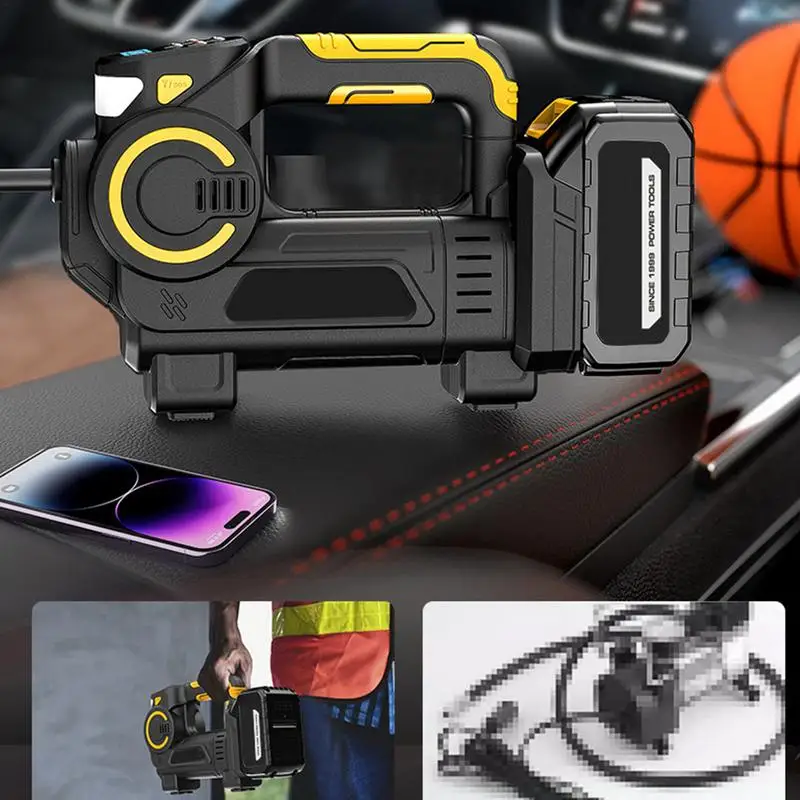 Автомобильный насос для шин портативный воздушный компрессор с цифровым