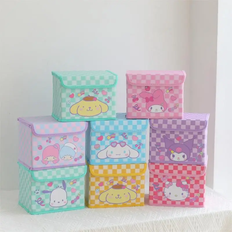 

Sanrio Anime Kawaii My Melody Cinnamoroll Cute Hello Kitty Kuromi Girly Heart Cartoon Desktop Storage Box Toy for Girls