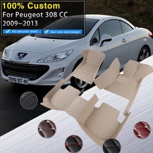 Car Floor Mats For Peugeot 308 CC T7 2009~2013 Durable Carpets Leather Mat Waterproof Pad Rugs Interior Parts Car Accessories