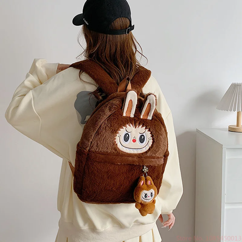 New 2024 Labubu Bakcpack For Girls Kids Cute Cartoon Doll Bag Student Kawaii Backpack Outdoor Travel Birthday Gift