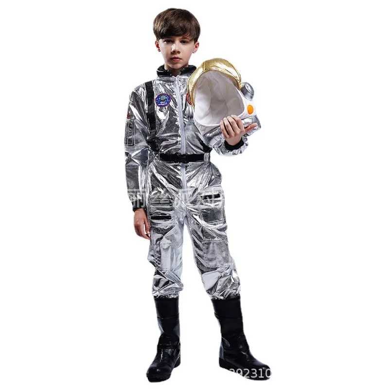 

Boys Halloween Space Suit Costumes Kids Children Cosmonaut Astronaut Jumpsuits Uniform Cosplay Purim Role Play Show Party Dress