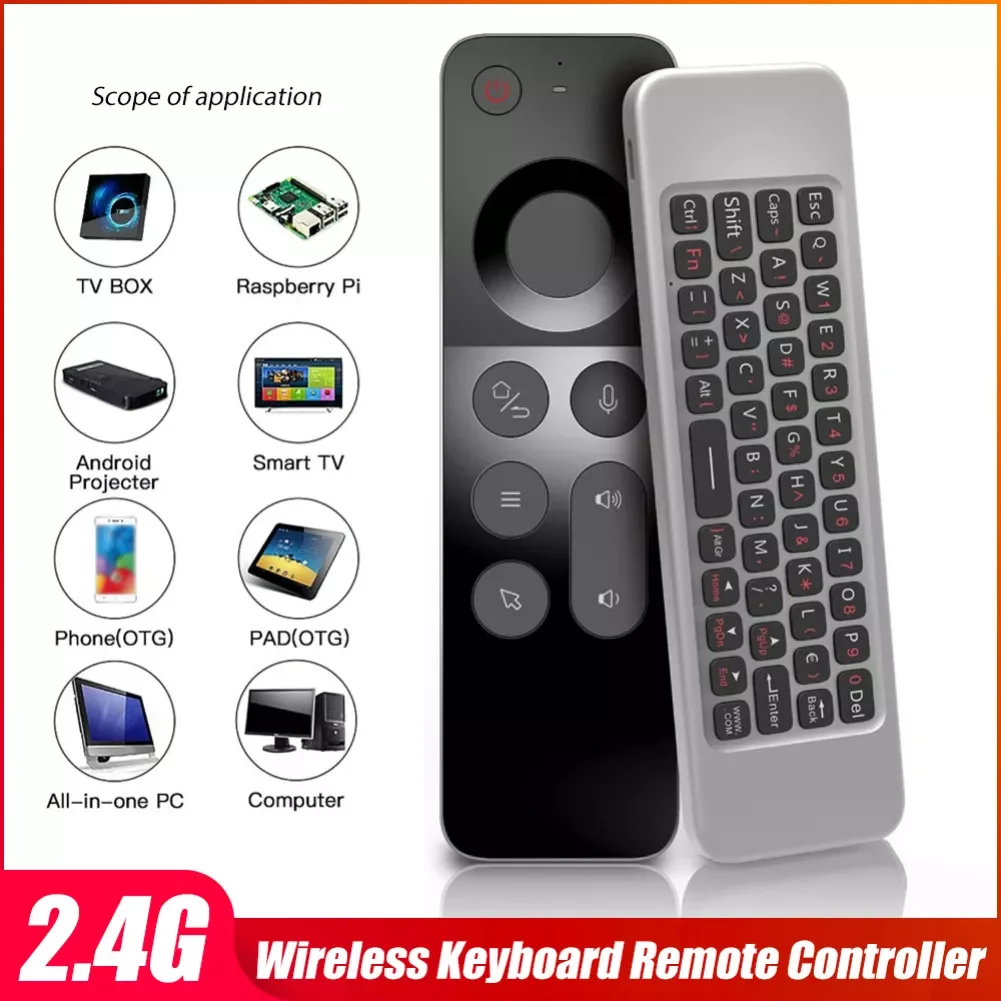 

NEW2023 2.4G Wireless Voice Air Mouse Remote Control Controller With Gyro Sensing Game Keyboard For X96 MAX A95X F3 Android TV