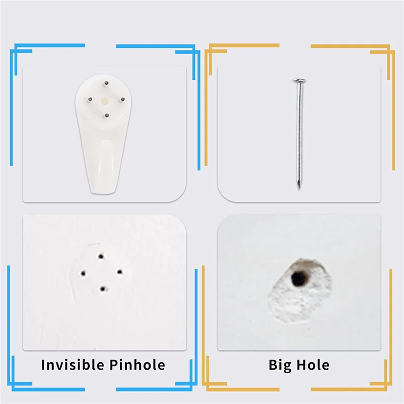 40 Picture Hangers Concrete/Plaster/Hard Wall Hooks for Hanging Pictures Tapestries Clocks and Heavier Weights