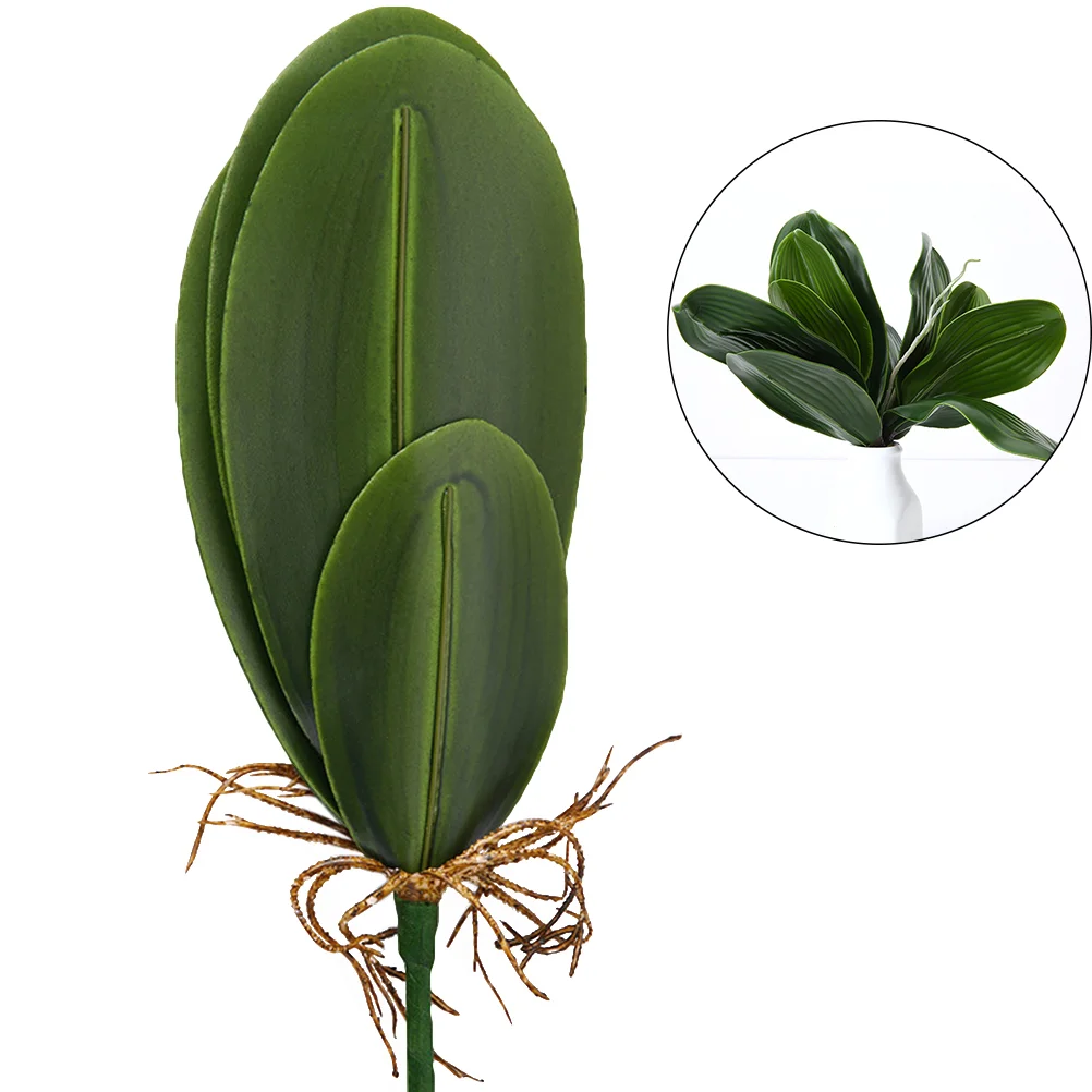 

Artificialphalaenopsis Fake Simulation Decoration Greenery Potted Leavesgreen Flower Faux Orchids Wedding Leaf Home Decor