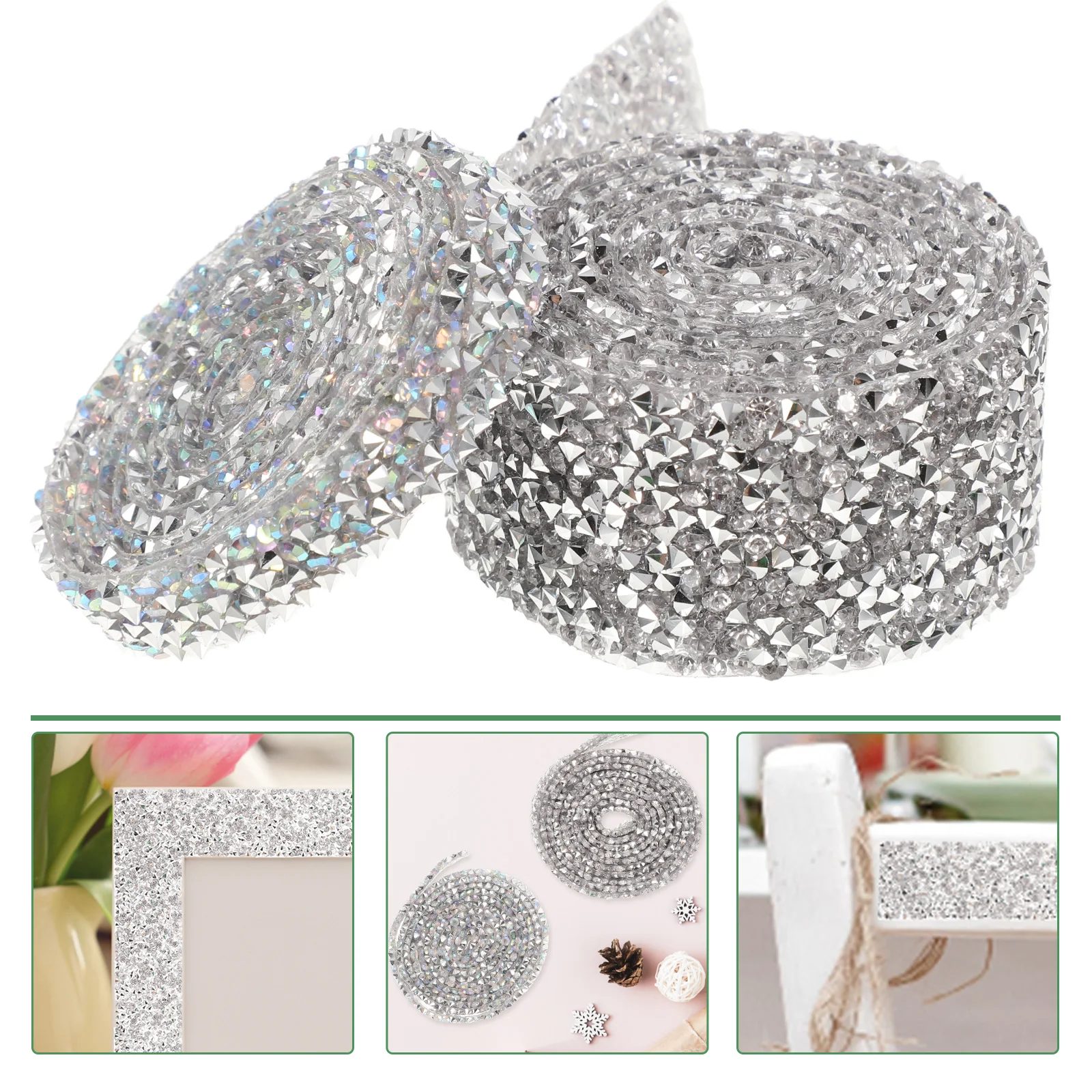 

2 Rolls Diamond Bling Rhinestone Strip Resin Tape Decorate Gift Packing Ribbons Wrap Automotivearts & Crafts