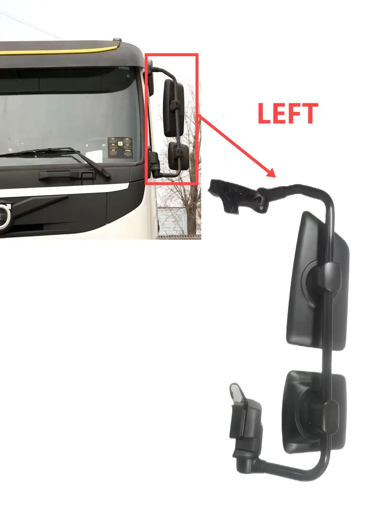 Фото Подходит для Volvo FMX: Зеркало заднего вида в сборе, OE 84213519, 84213656, 84218537, 23552174, 84214269, 21654870, 82356810, 84214201 №1