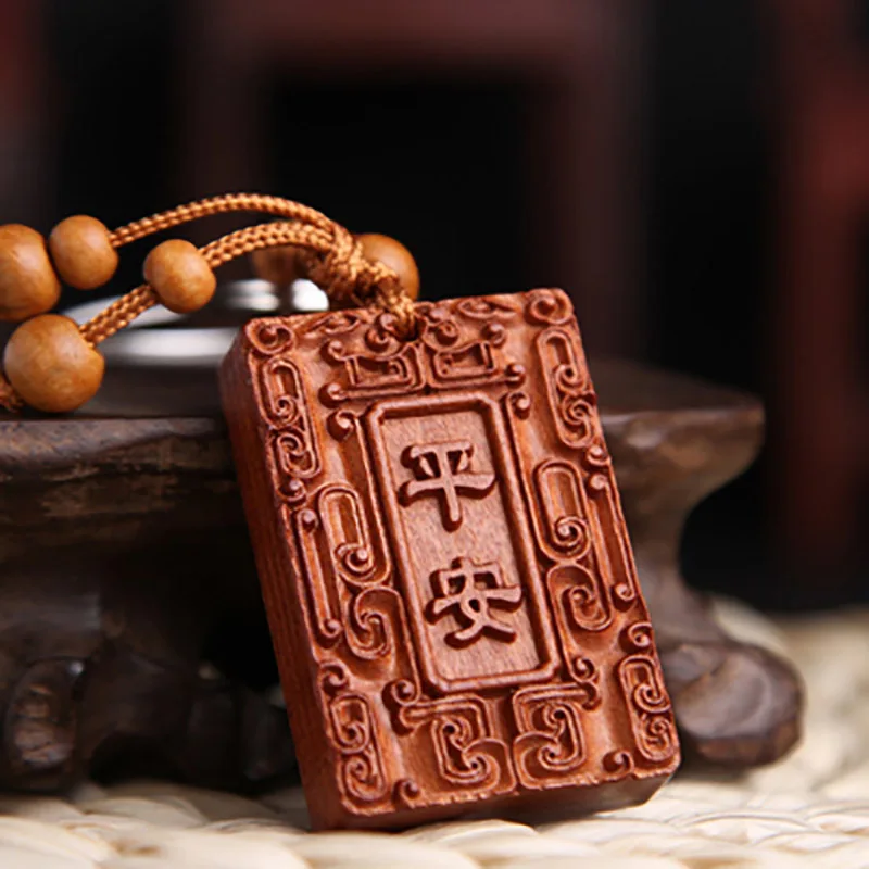 

Китайская Подвеска из персикового дерева разных типов, безопасная и удачная работа, изысканный фэн-шуй орнамент Ping An Buddha