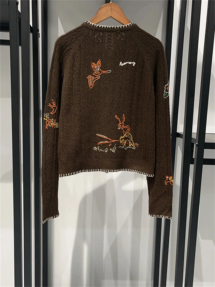 Вязаный крючком ажурный женский свитер трикотаж топ с круглым вырезом милые