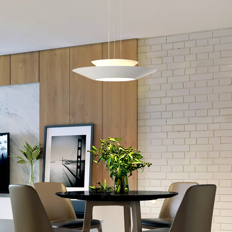 

Люстра Фрисби в минималистичном современном кремовом стиле, круглая лампа для бара, французская роскошная дизайнерская потолочная светиль...