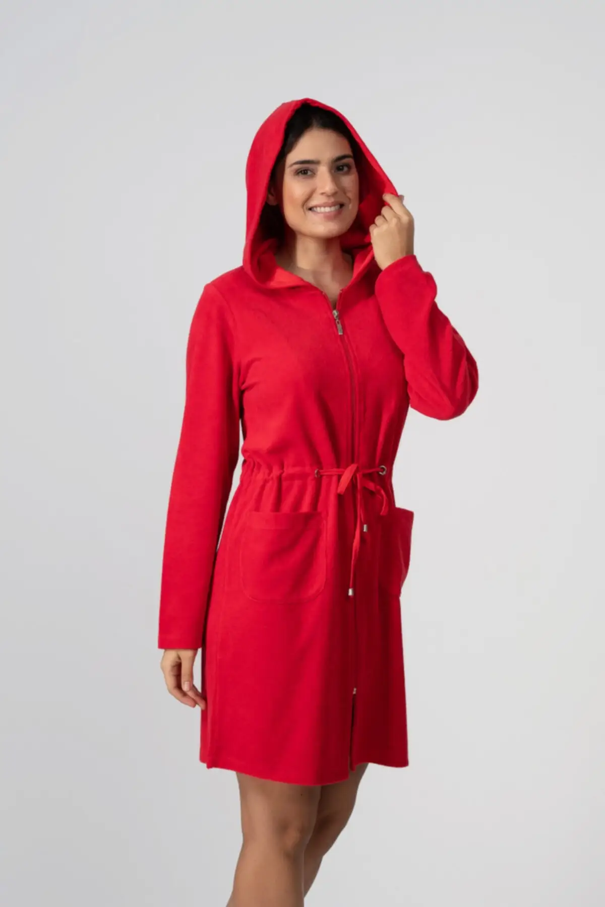 

Dressing Gown Hooded Red Towel Fashion Robe Female Bathrobe Sexy Peignoir Kimono Bride Dressing Gown Gown Gown Gown Gown