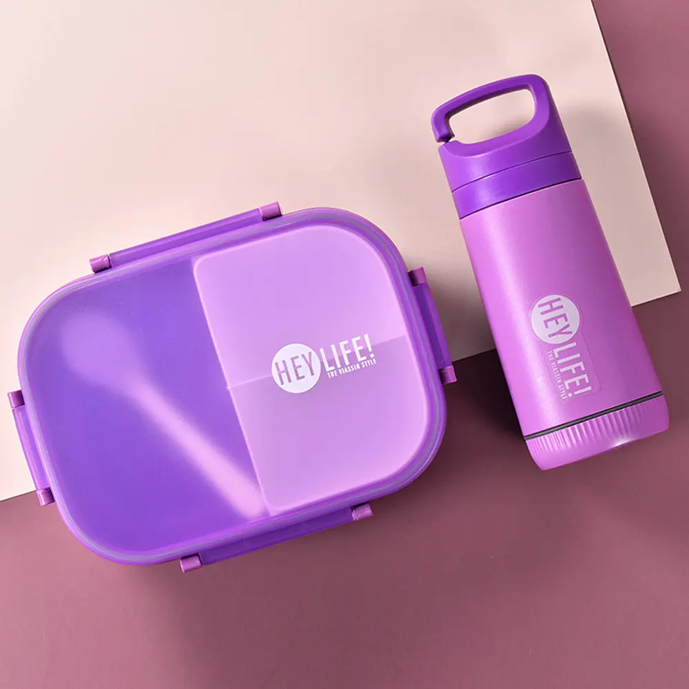 900ML Lunch Box With 350ML Water Bottle Sets Kids Man Women Bento Box With Cup Food Grade Plastic Microwave Oven Safety