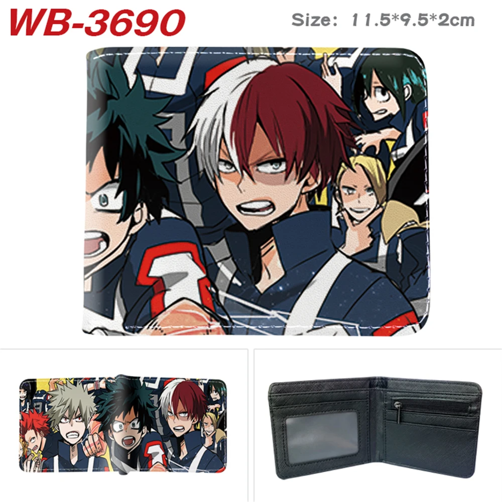 

Anime My Hero Academia Leather Wallet Bifold Casual Young Men Women Coin Photo Card Holder Printing Cartoon Purse Cosplay Gift