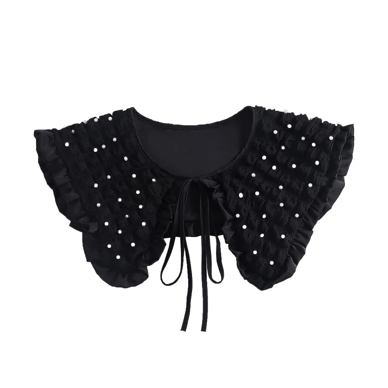 

False Collar Shoulder Wrap Detachable Sweater Collar Venise Lace Up Neckline