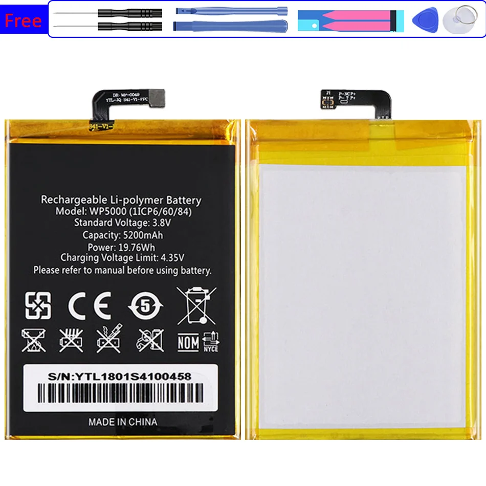 

High Quality 5200mAh Battery for Oukitel WP5000 Smartphone Batterij Batteria + Track NO