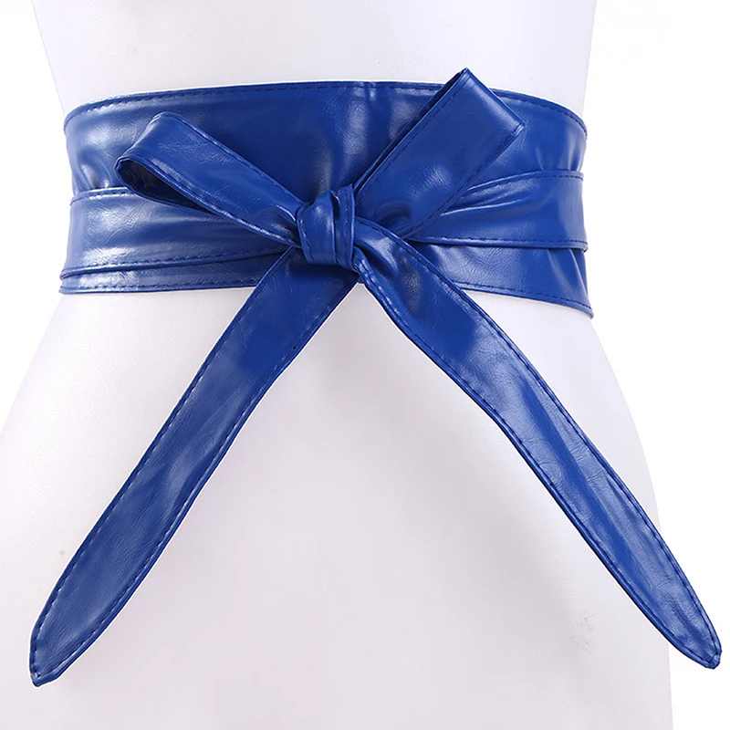 

Women Lace Up Belt New Bowknot Belts for Women Longer Wide Bind Waistband Ties Bow Ladies Dress Decoration Fashion Pu 2022 Adult