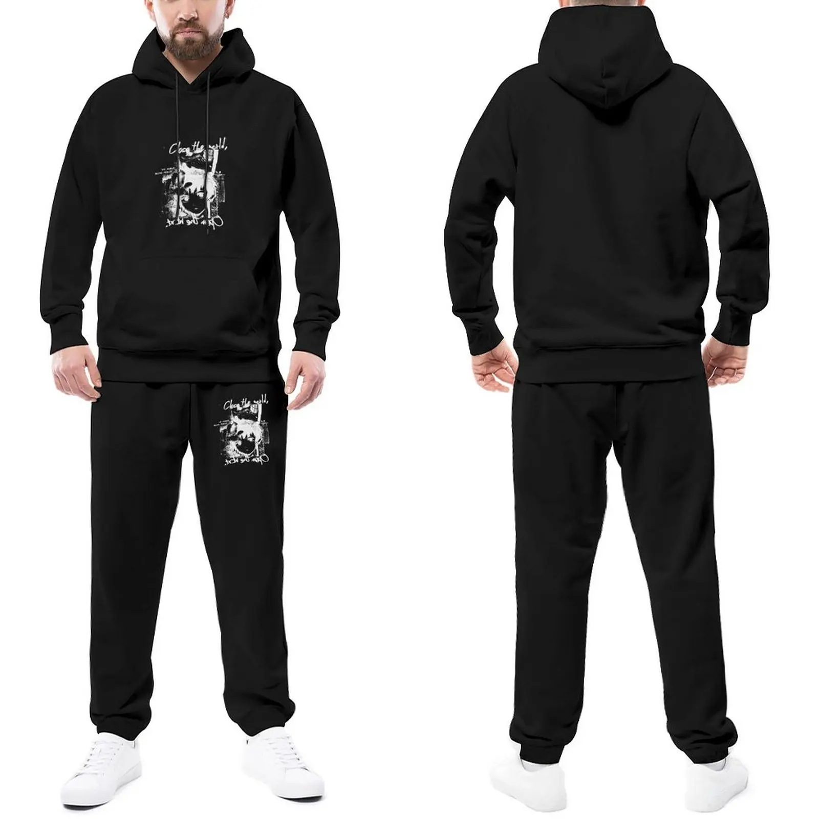 

Trapstar Tracksuits Serial Lain Design Hooded Suits Anime Hooded Suits Casual Jogger Sportswear Streetwear Hoody Sweatpant Set