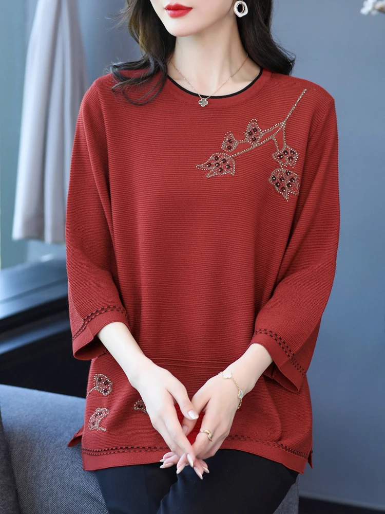 

Женский свитер, Модный пуловер в Корейском стиле, женская трикотажная одежда, весенние свитера с рукавами и цветочным принтом, одежда с коротким топом и воротником