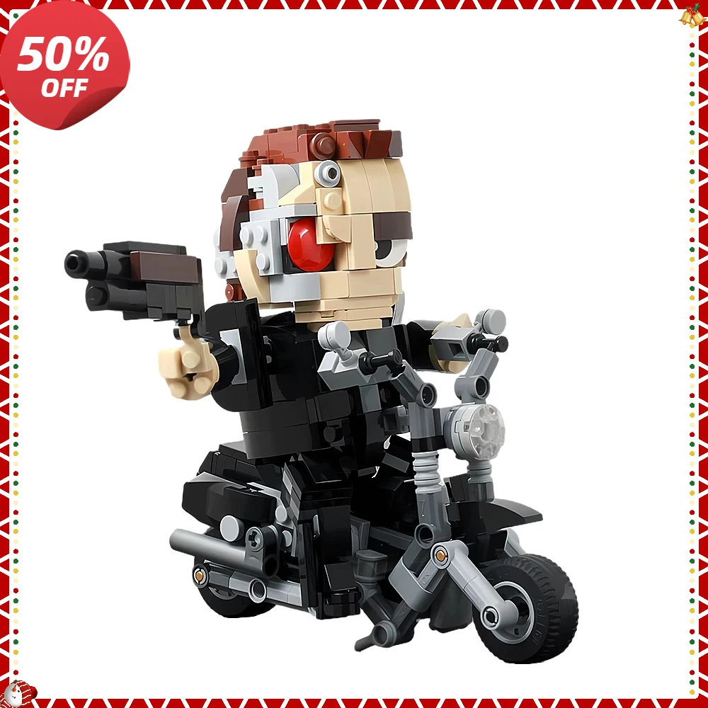 Механический Терминатор MOC строительные блоки модель езды на мотоцикле T 800