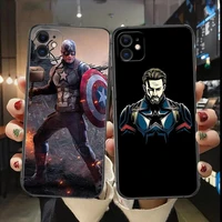 captain america luxury phone case for iphone 13 12 11 pro max mini se xr x xs max 8plus 7plus 6 6s new shell black phone cover