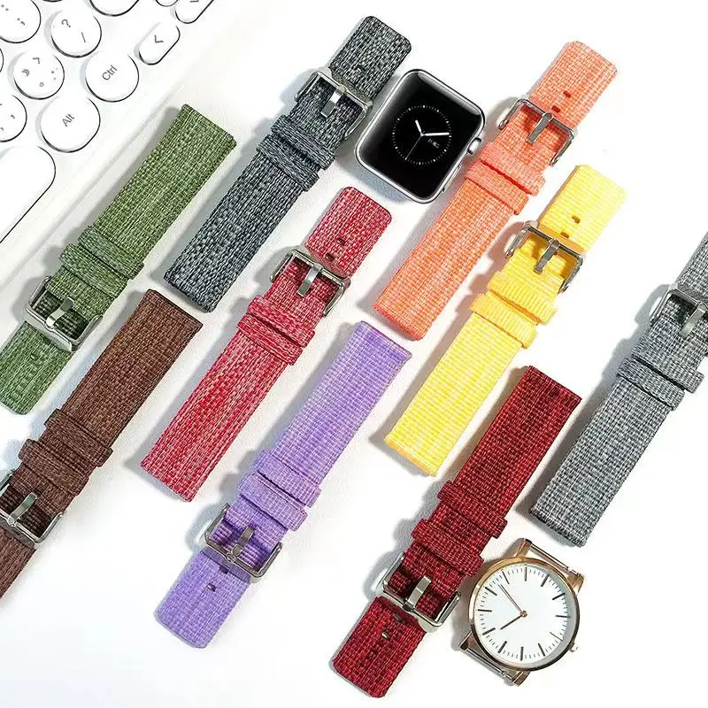 Nylon Watch Strap 38mm 40mm 41mm 42mm 44mm 45mm Fabric Wrist Band silk fabric Bracelet Watch Accessory for apple smart watch
