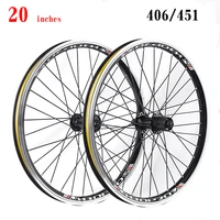 20inch folding bike wheel rims 451 406 aluminum alloy rm30 100135mm 2bearing wheelset v brake 32h 7 10speed bicycle wheels
