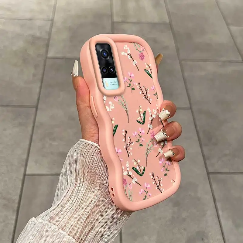 Фото Прочный модный гибкий чехол с нежным цветочным узором для Vivo Y33 с элегантным элегантным чехлом для vivo V Y T 3 51 28, 30 40 53 S Lite (ME) №4