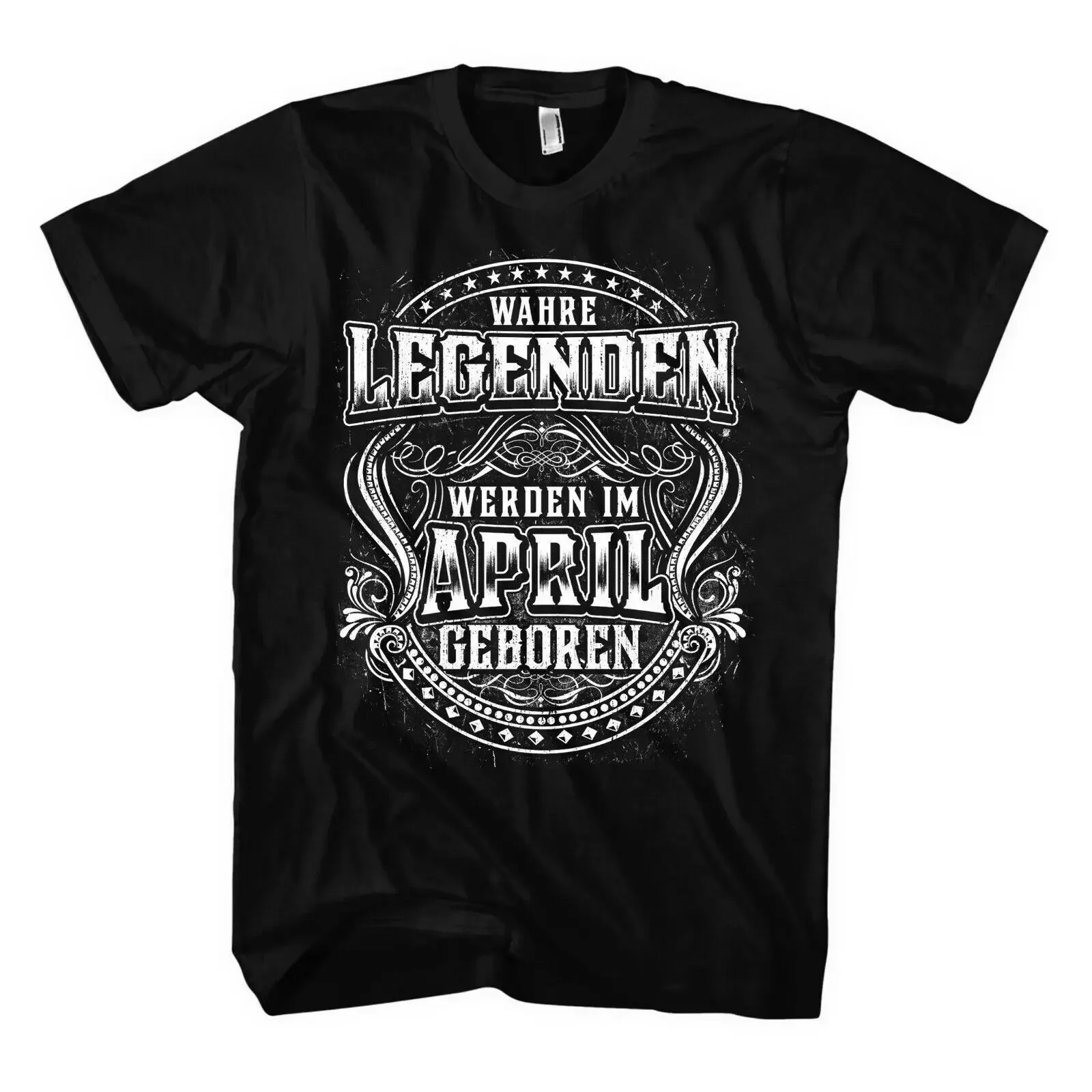 Фото Футболка мужская Wahren Legenden April, винтажная, с эффектом потертости, с графическим принтом, удобная, стильная, для дня рождения, вечеринки, праздника №1