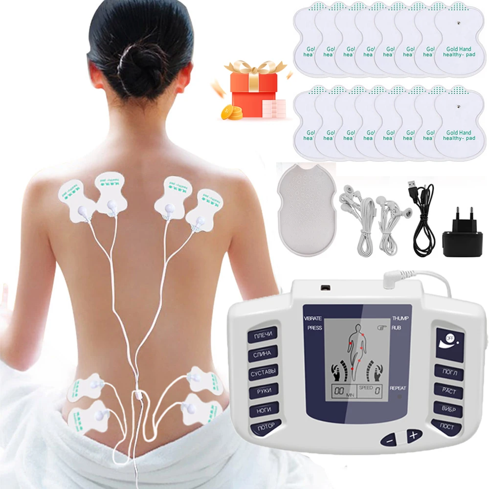 

12 Button Tens Unit Electric Muscle Stimulator EMS Microcurrents Low Frequency Pulse Body Massager Pain Relief Physiotherapy