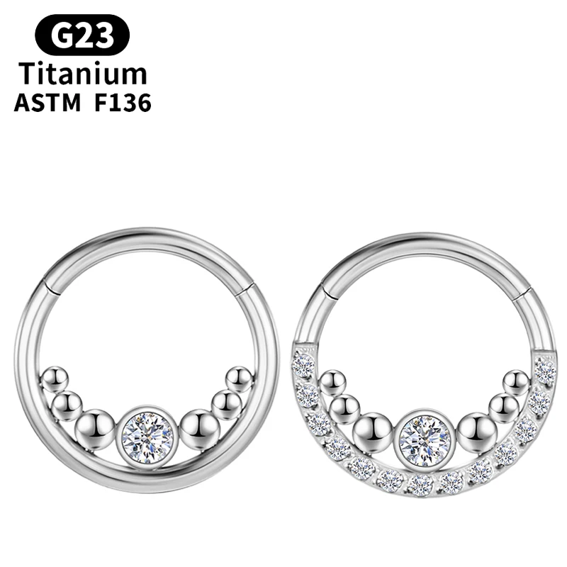 

Piercing Helix Titanium Cartilage Earrings G23 Industrial Septum Nose Ring Tragus Labret Zircon Women Hinge Segment Body Jewelry