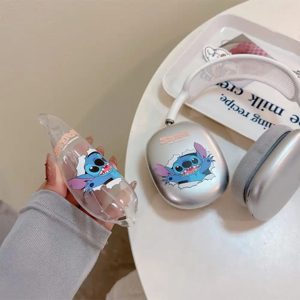 Милый мультяшный Аниме Стиль Kuromi Ститч для AirPods MAX мягкий милый прозрачный