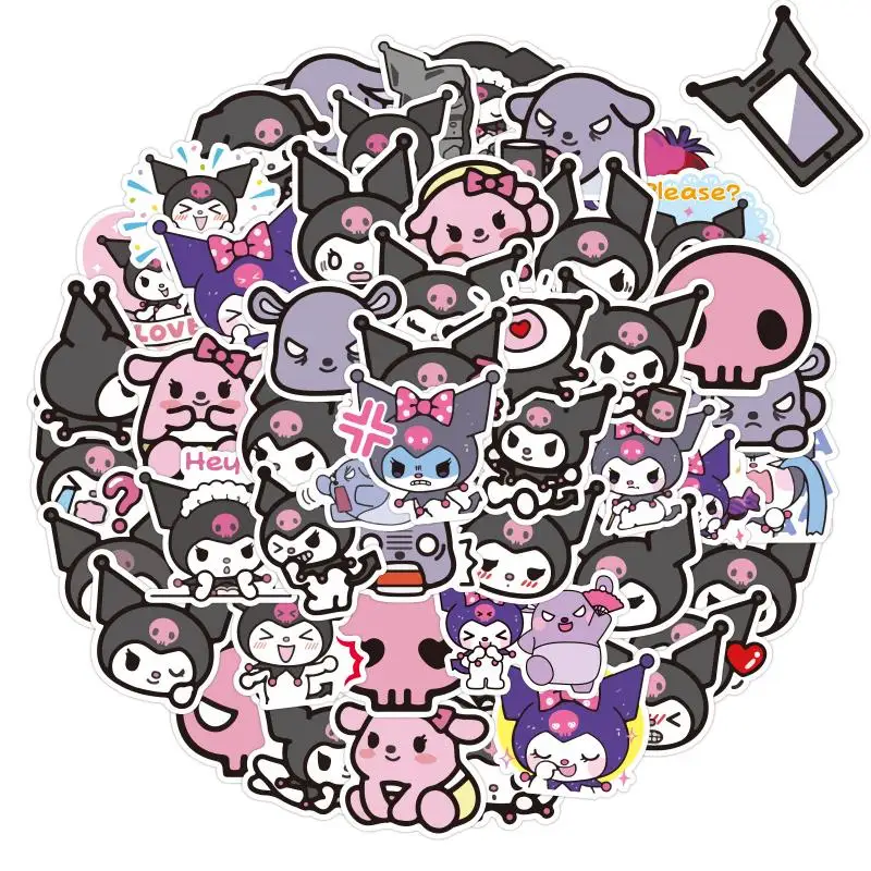 

10/30/50 Pcs Anime Kuromi Cute Cartoon Stickers for Bicycle Guitar Computer Decoration Stickers Classic Toy Child Birthday Gifts