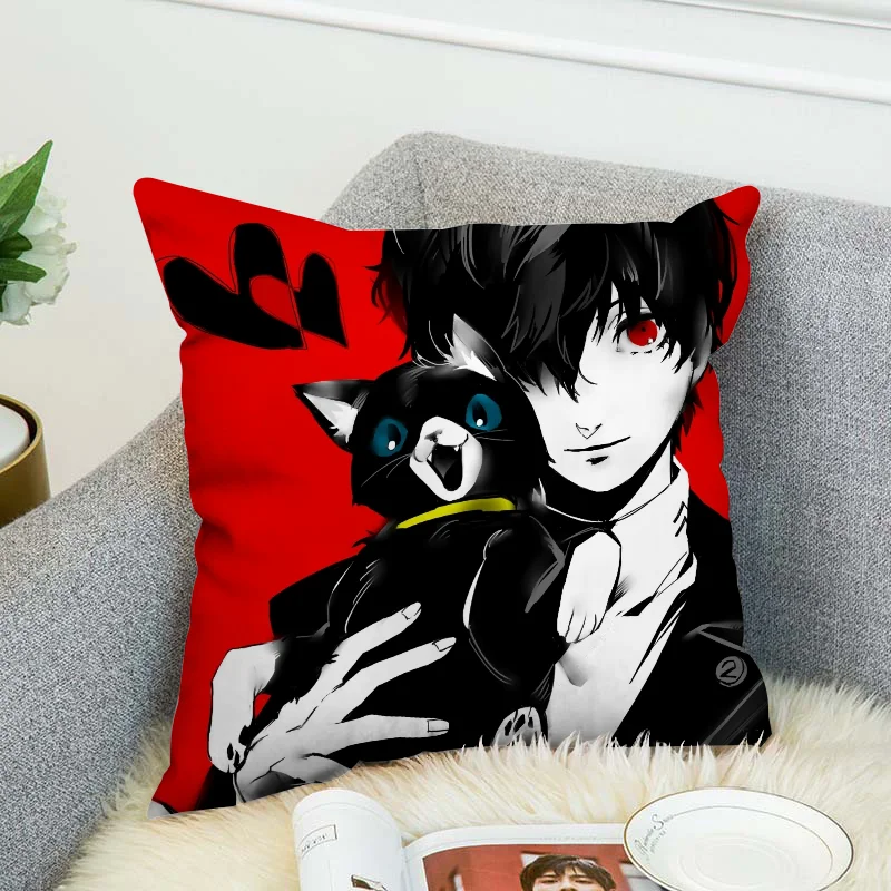 Laumango декоративный чехол для подушки Persona 5 насыщенный 45x45 вязаный