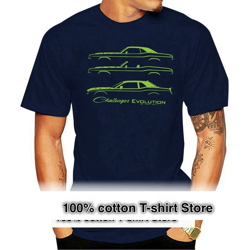 

American Muscle Car 1970 2021 Challenger Evolution T-Shirt Classic Sr T 8 Hemi R/T Hellcat 2021 Men'S Slim Fit T-Shirts