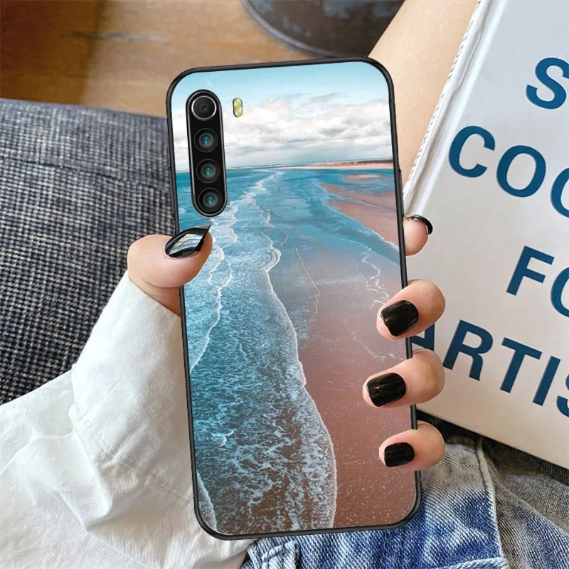 Чехол для телефона Sea Beach Xiaomi Redmi Note 11 10 9T 8 7 Pro 9 9A 9C 6 мягкий черный чехол |