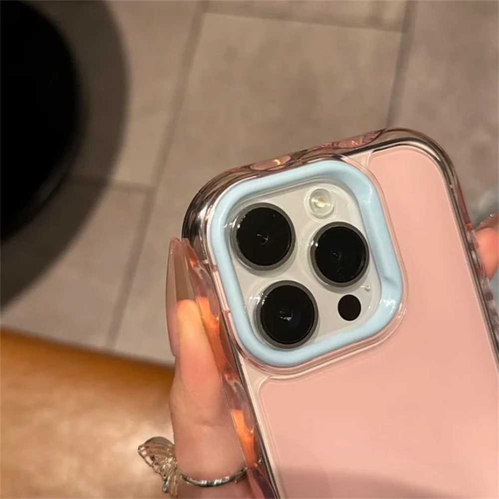 Фото Чехол 16E 16 Pro Max Jelly Color Cover для iPhone 15 Pro Max 14 Plus 11 12 13 Прозрачная рамка с жесткой задней частью противоударный чехол для телефона Coque №5
