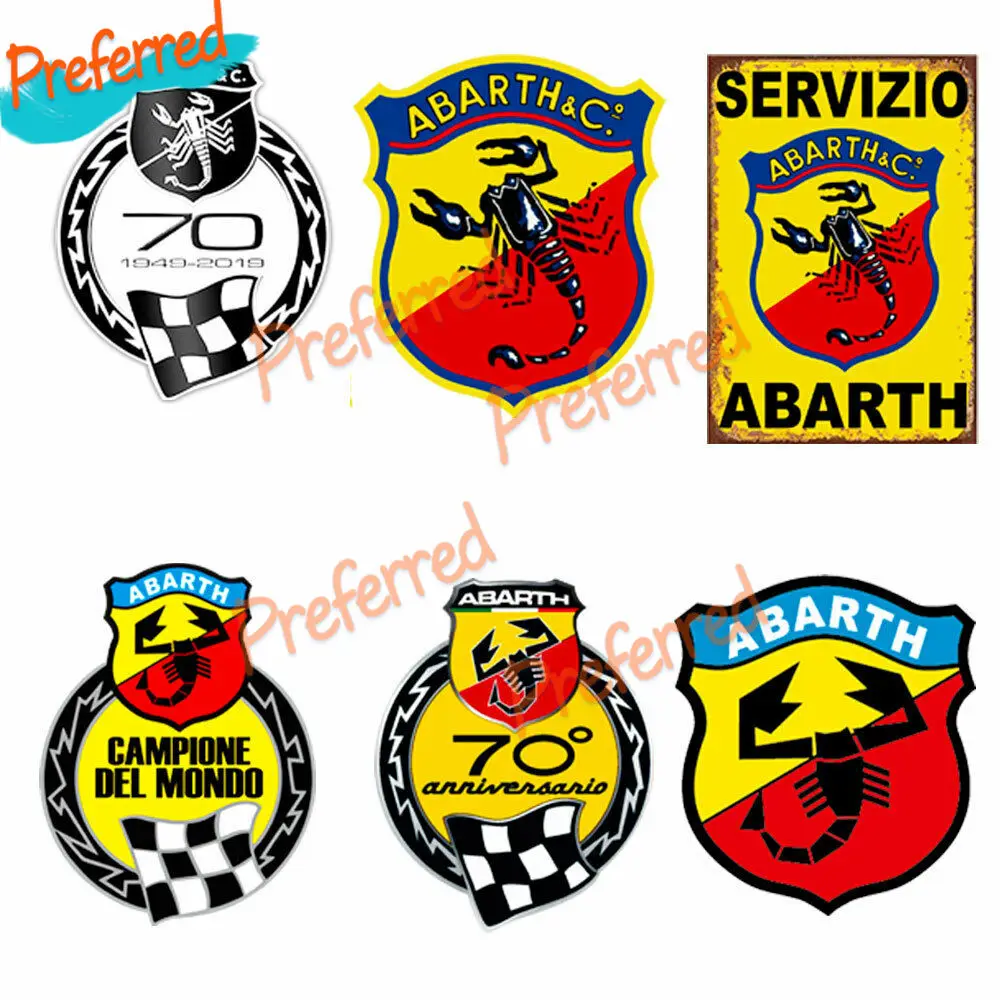 

Abarth Stickers 70 Anniversary Vintage Sticker Cropped CAR Bike Print PVC for Your All Cars Racing Laptop Helmet Trunk Window