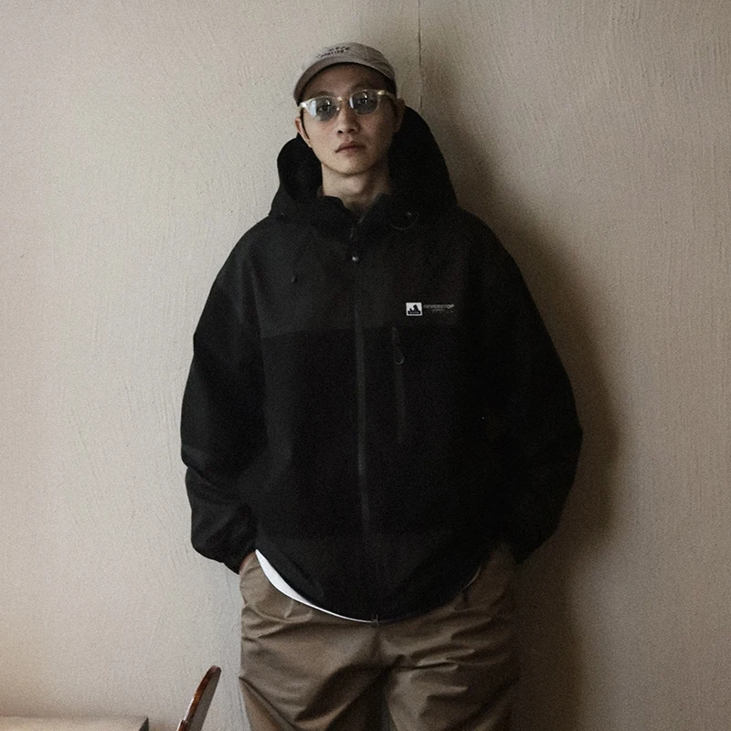 Новая весенняя уличная куртка Nted в стиле пэчворк контрастных цветов с капюшоном