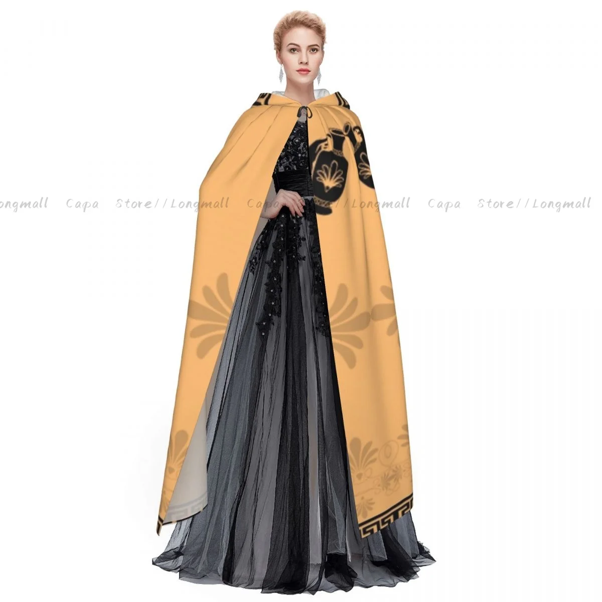 Взрослая греческая женщина на Хэллоуин с трафаретом амфоры накидка капюшоном