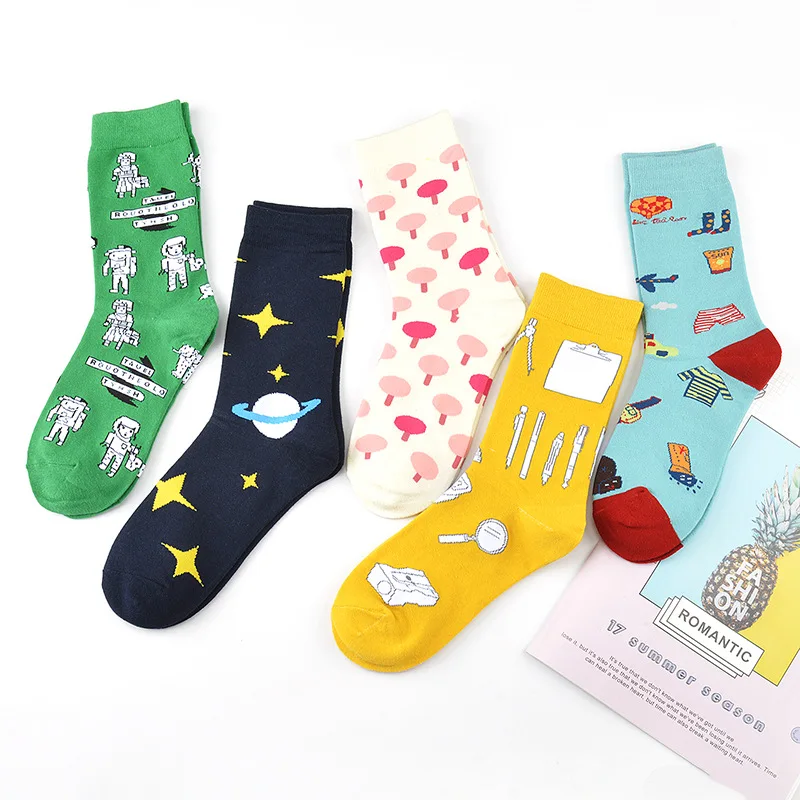Newest Kawaii Cute Women Men  Socks Cartoon Animals Plants Stars Clothes Girl Printing Socks Unisex Socks  funny socks