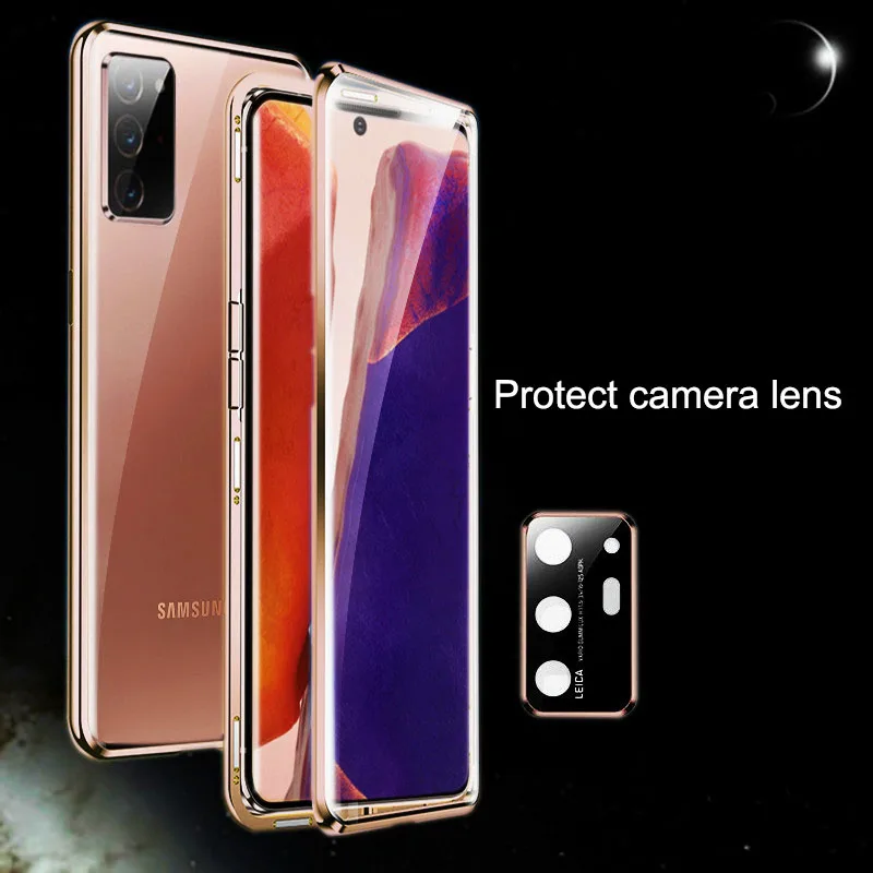 Magnetic Double-sided Tempered Glass Phone Case For Samsung Galaxy S23 Ultra S23Plus S21 S22Ultra Note20 Fall Protection Cover