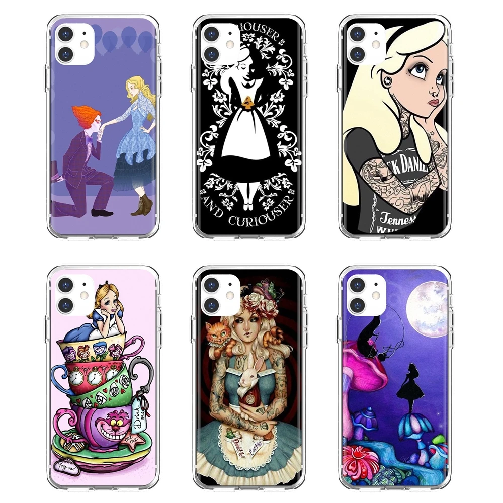 

TPU Shell Cover Princess Girls Alice in Wonderland For iPhone 10 11 12 13 Mini Pro 4S 5S SE 5C 6 6S 7 8 X XR XS Plus Max 2020